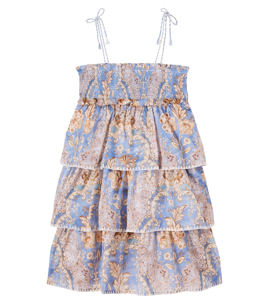Daylight floral tiered denim dress