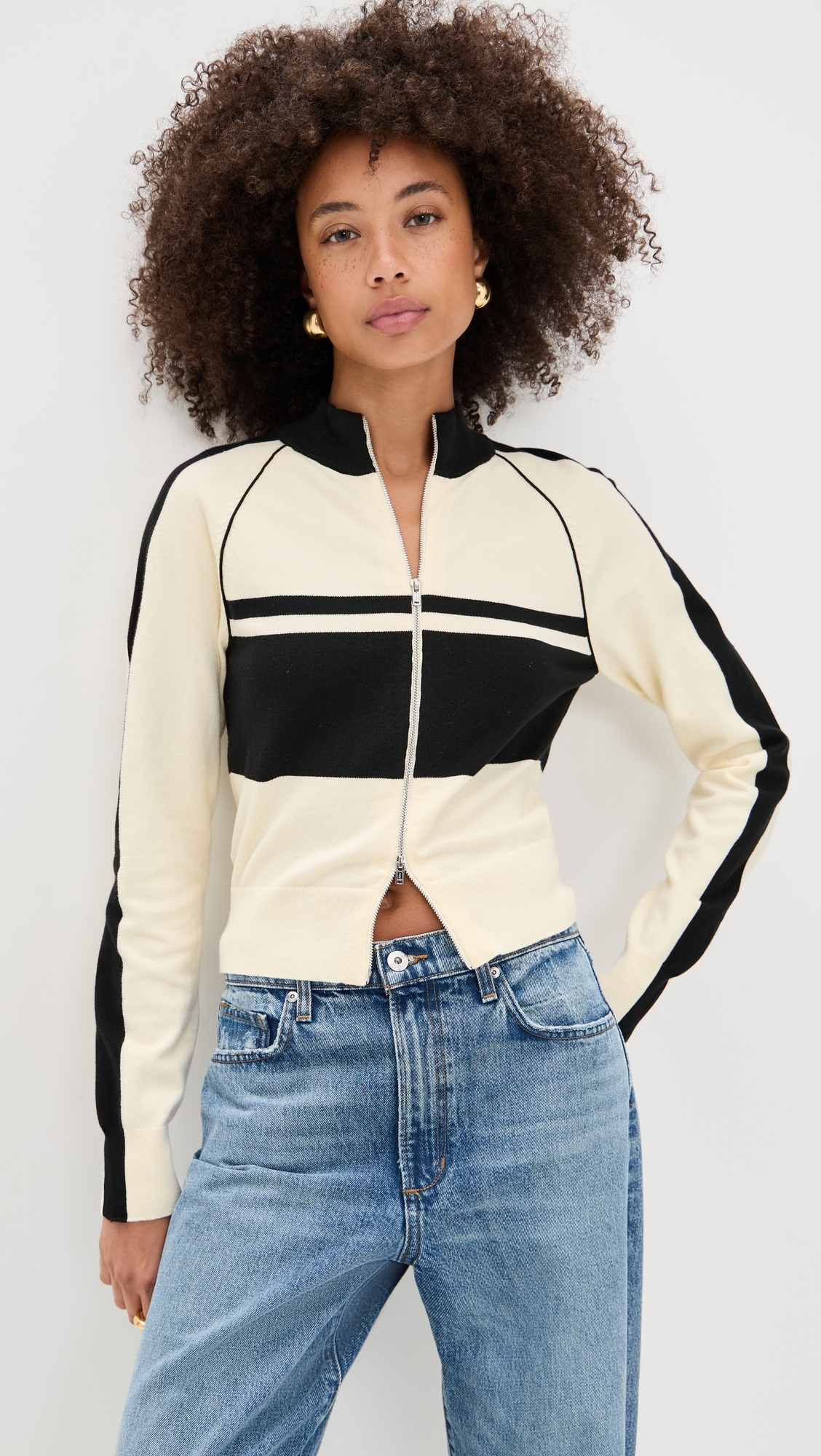 Track Jacket White/Black
