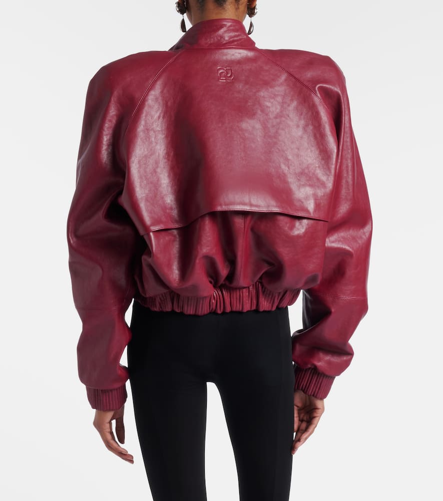 Cropped leather jacket