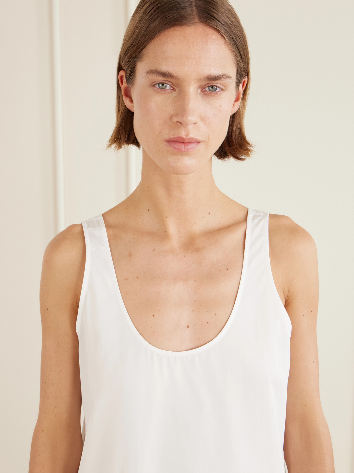 Cotton-poplin Midi Dress - White