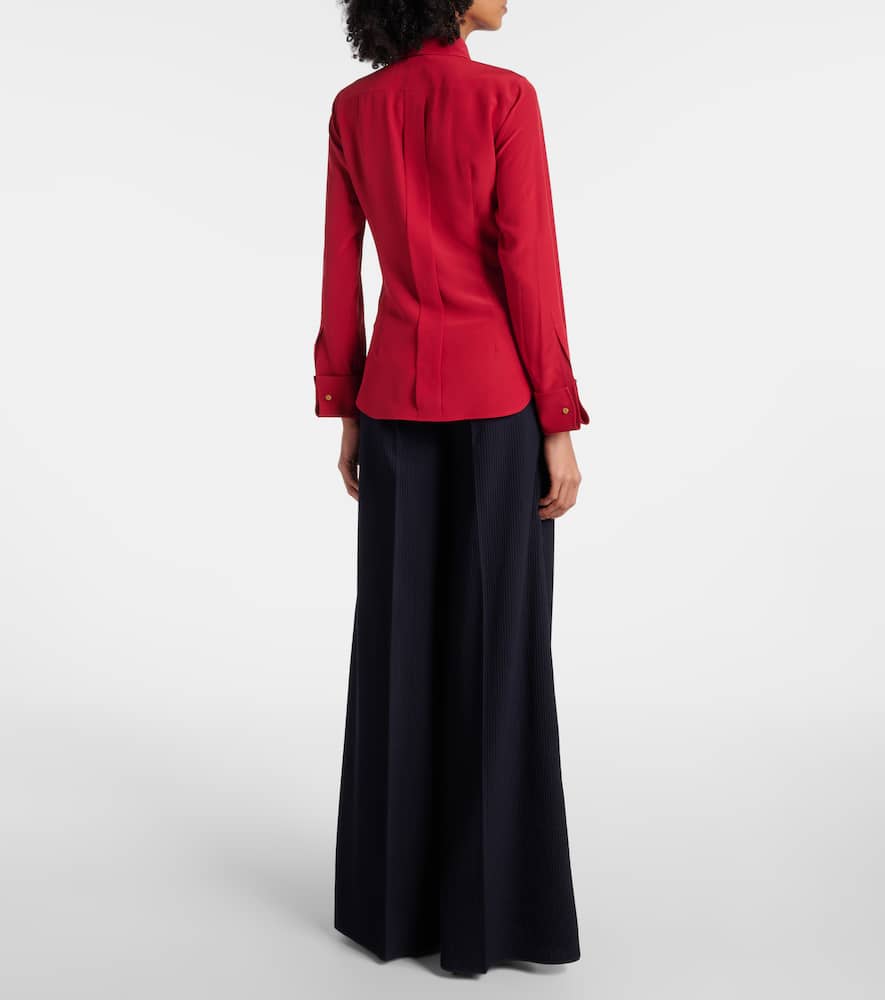 Apollo bow-detail silk crêpe blouse