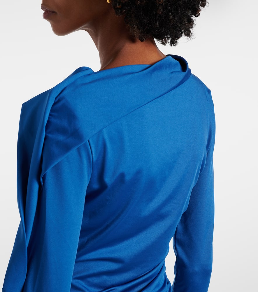 Victoria Beckham Ruched asymmetric jersey top