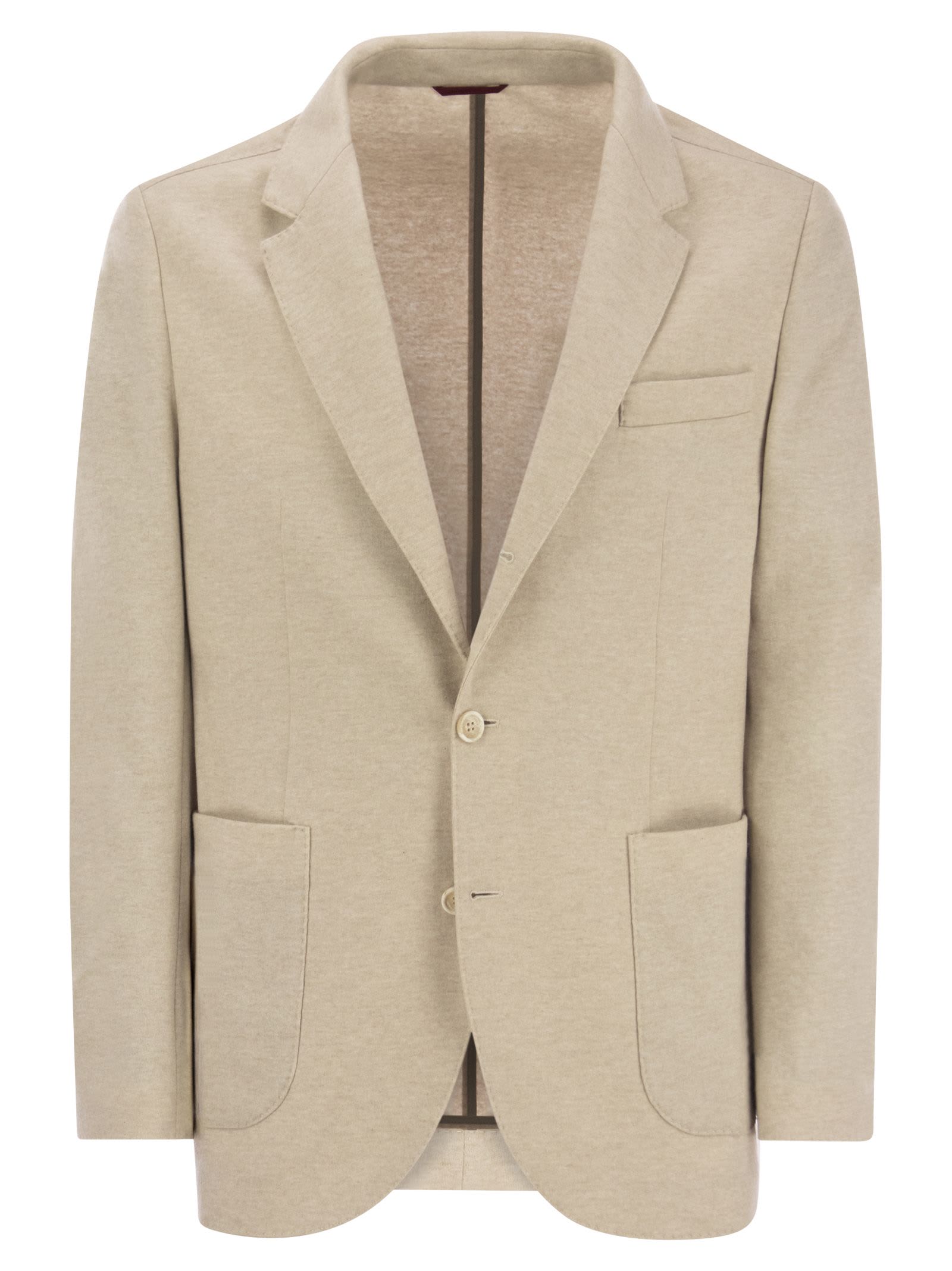 Double-breasted cashmere blazer - Neutrals