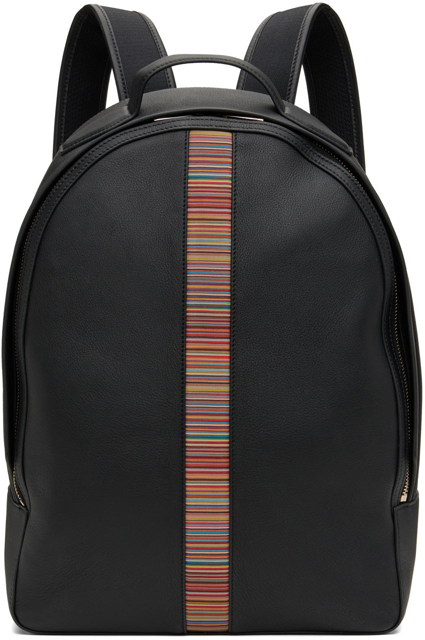 Black leather backpack