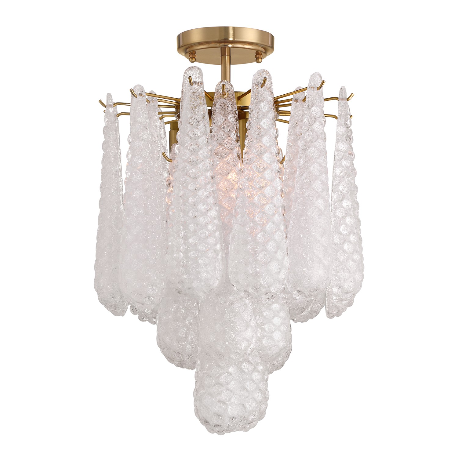 Aged Brass Semi Flush Mount from the Ollie Collection