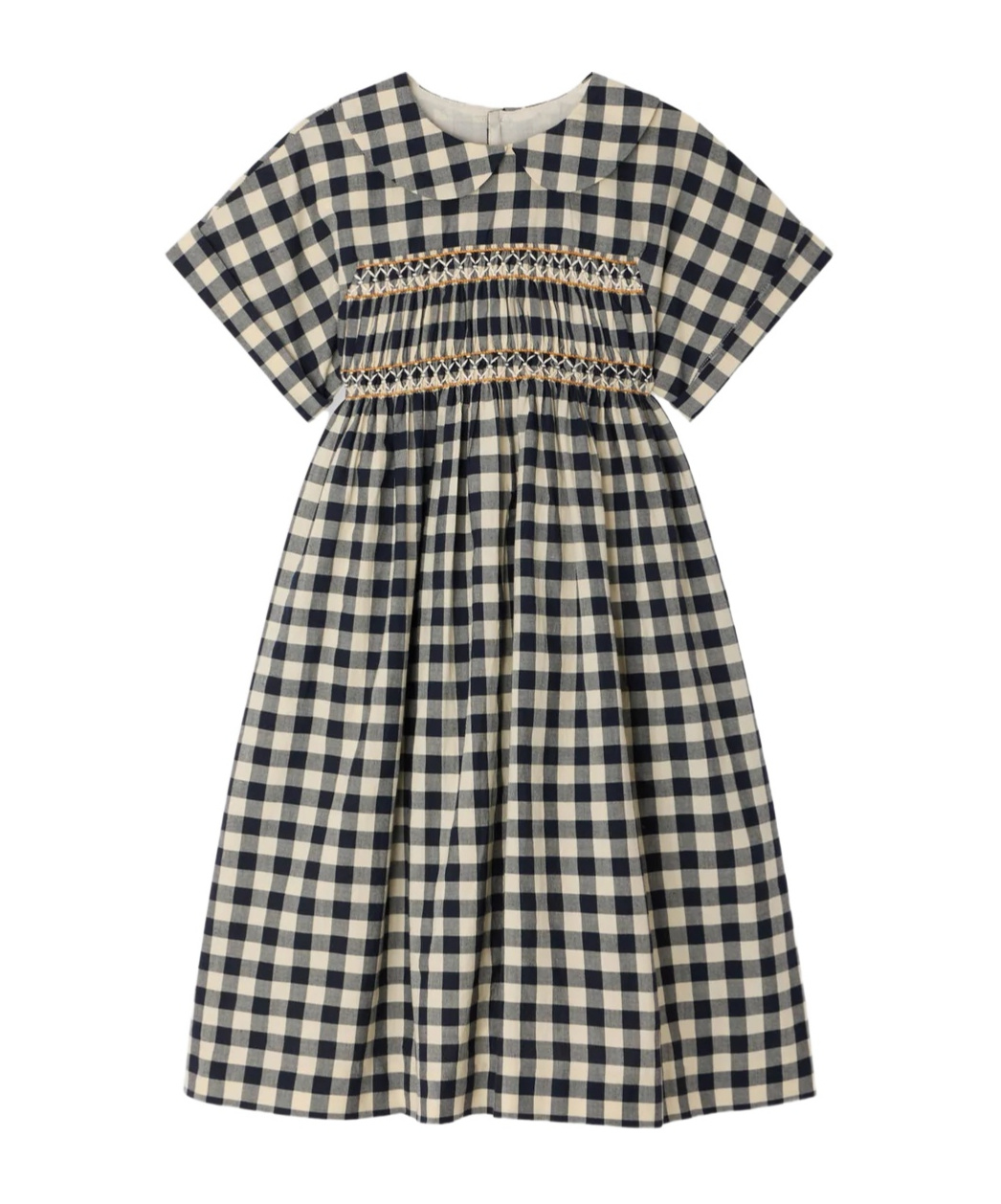 Lelou smocked and hand-embroidered dress
