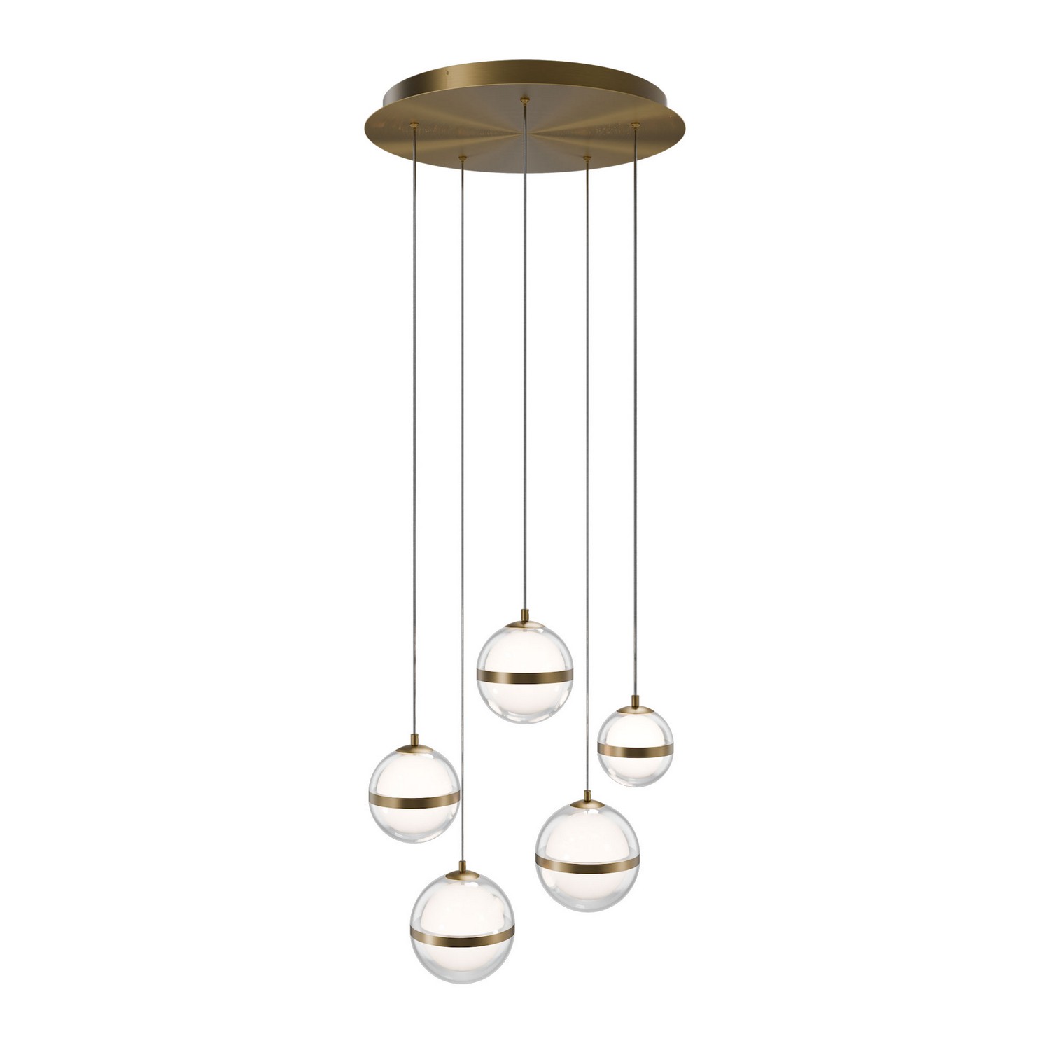 Aged Brass LED Chandelier from the Cyllindra Collection