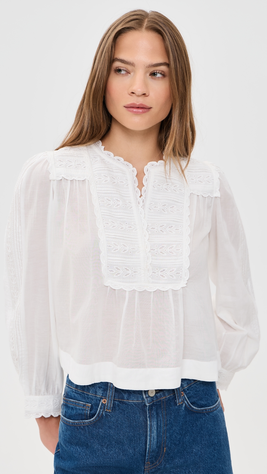 Eliza Eyelet Top White