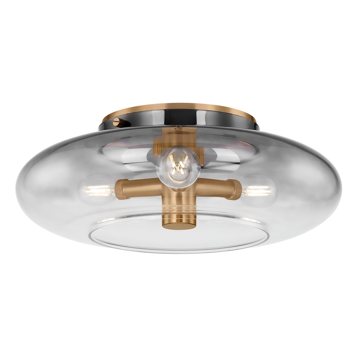 Patina Brass Flush Mount from the Gunner Collection
