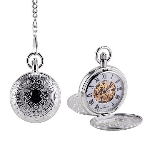 Men's Mechanical Skeleton Dial Pocket Watch