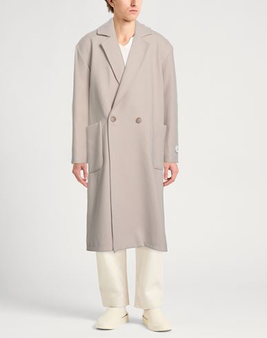 Man Coat Beige Size M Polyester, Viscose, Elastane