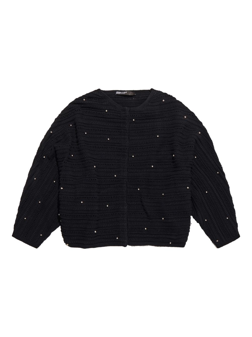 Bimba y Lola beaded textured cardigan - Black