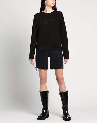 Woman Sweatshirt Black Size XS Cotton, Polyester