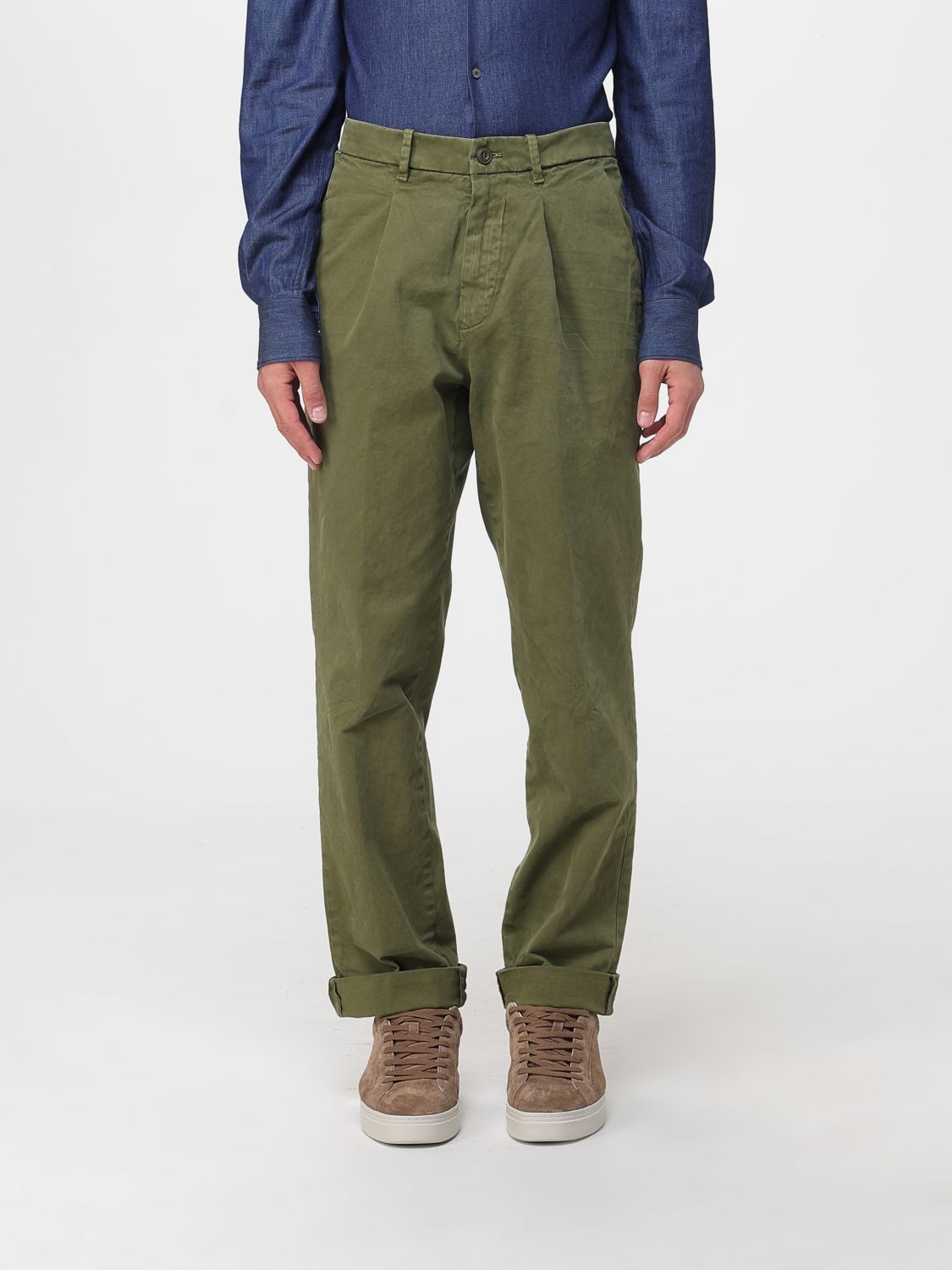 Pants Men color Green