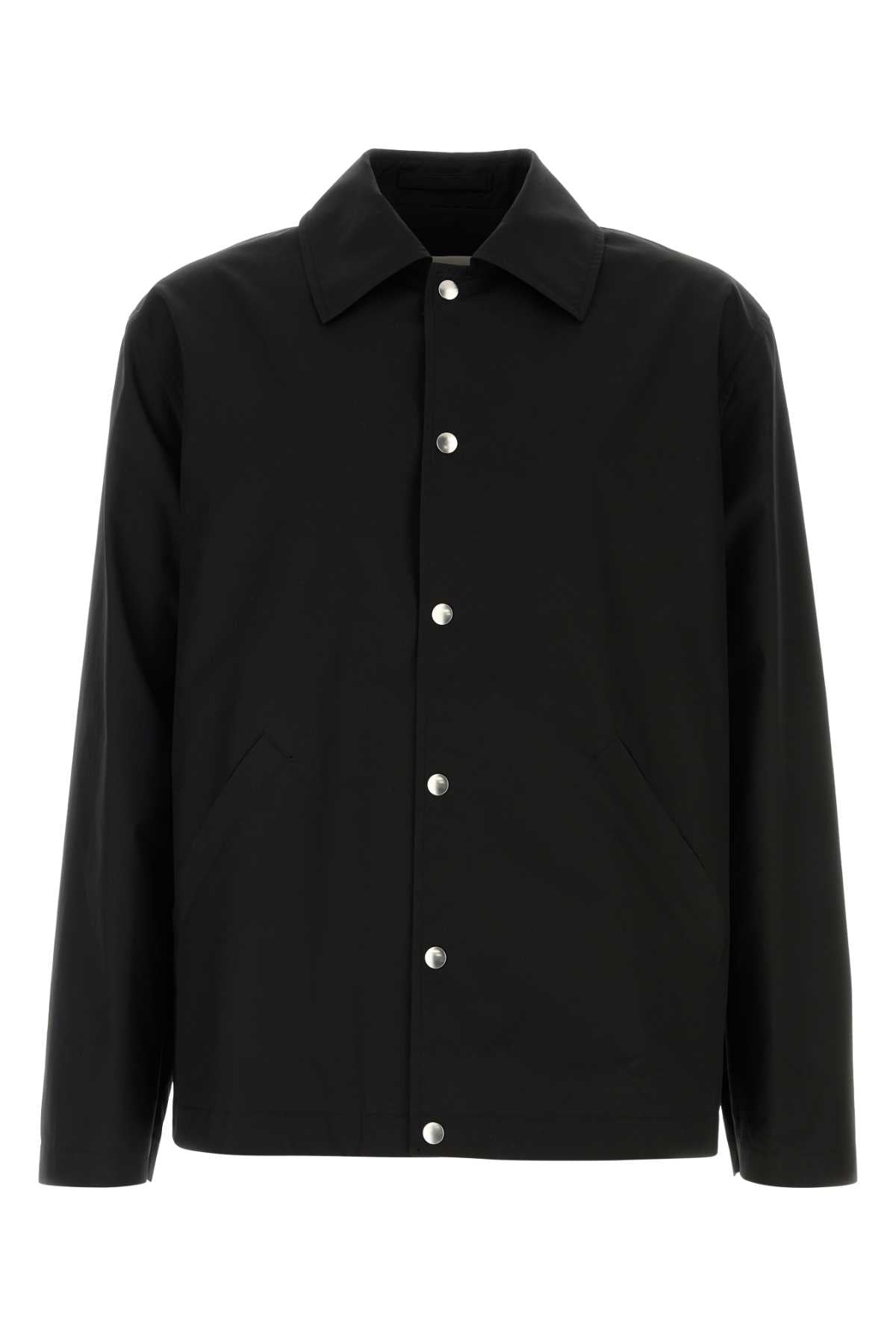 Cotton Overshirt Jacket — Black