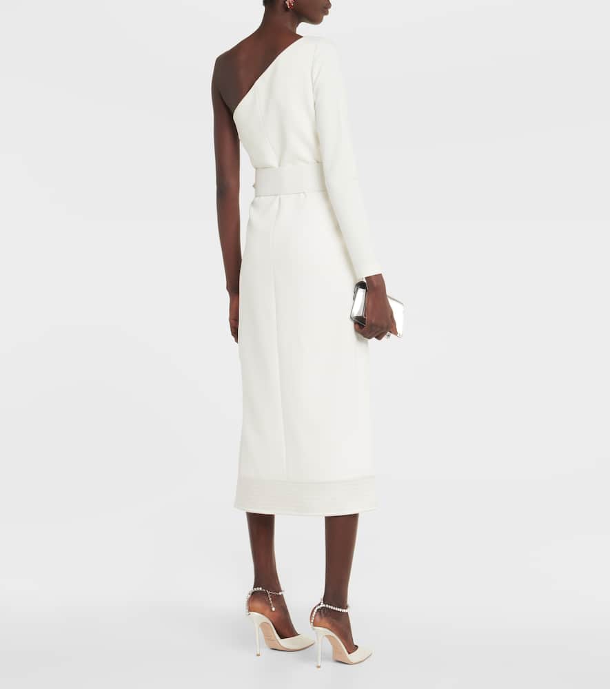 Asymmetrical crêpe midi dress