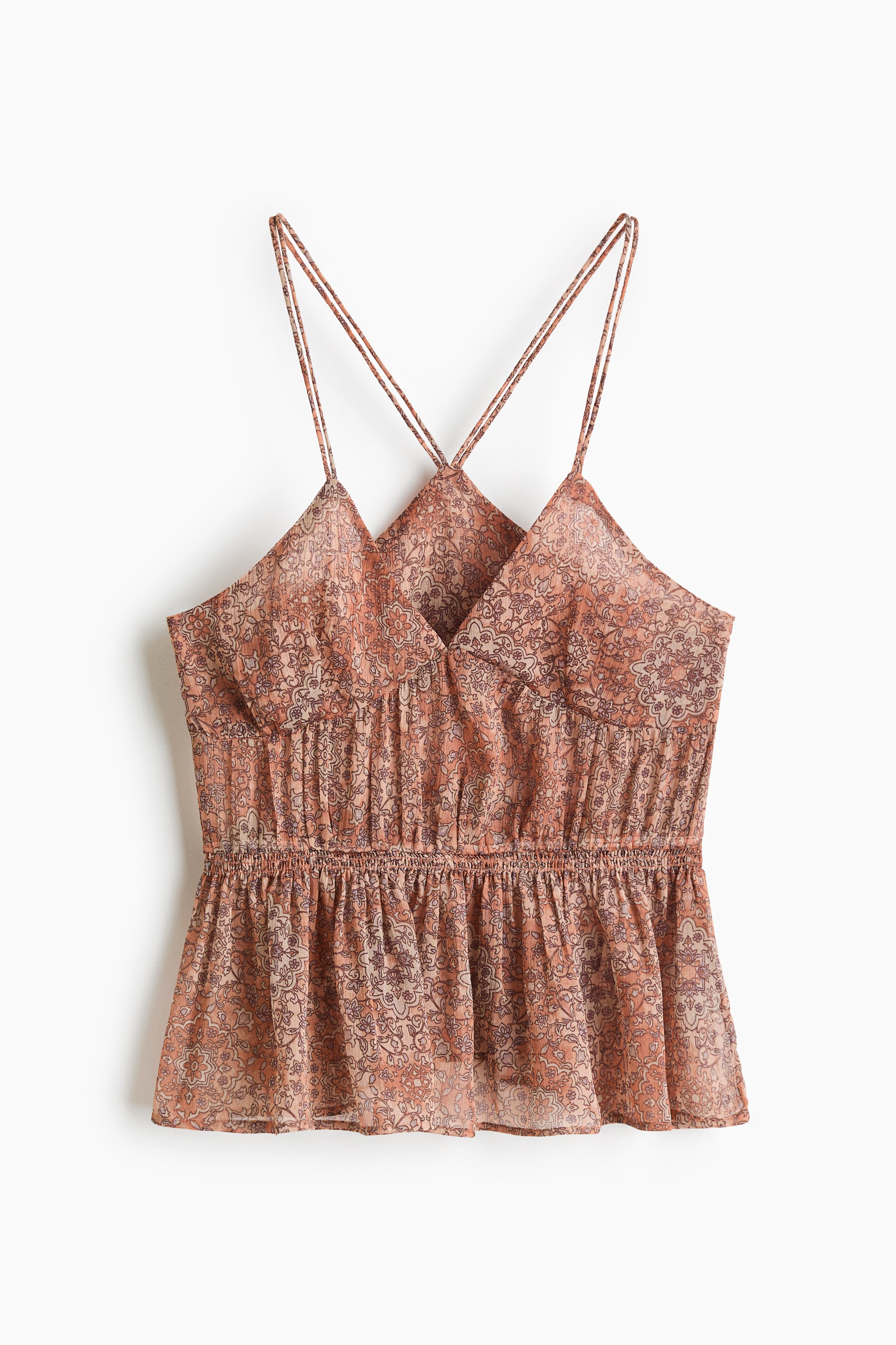 Peplum Cami - Light Pink/Floral