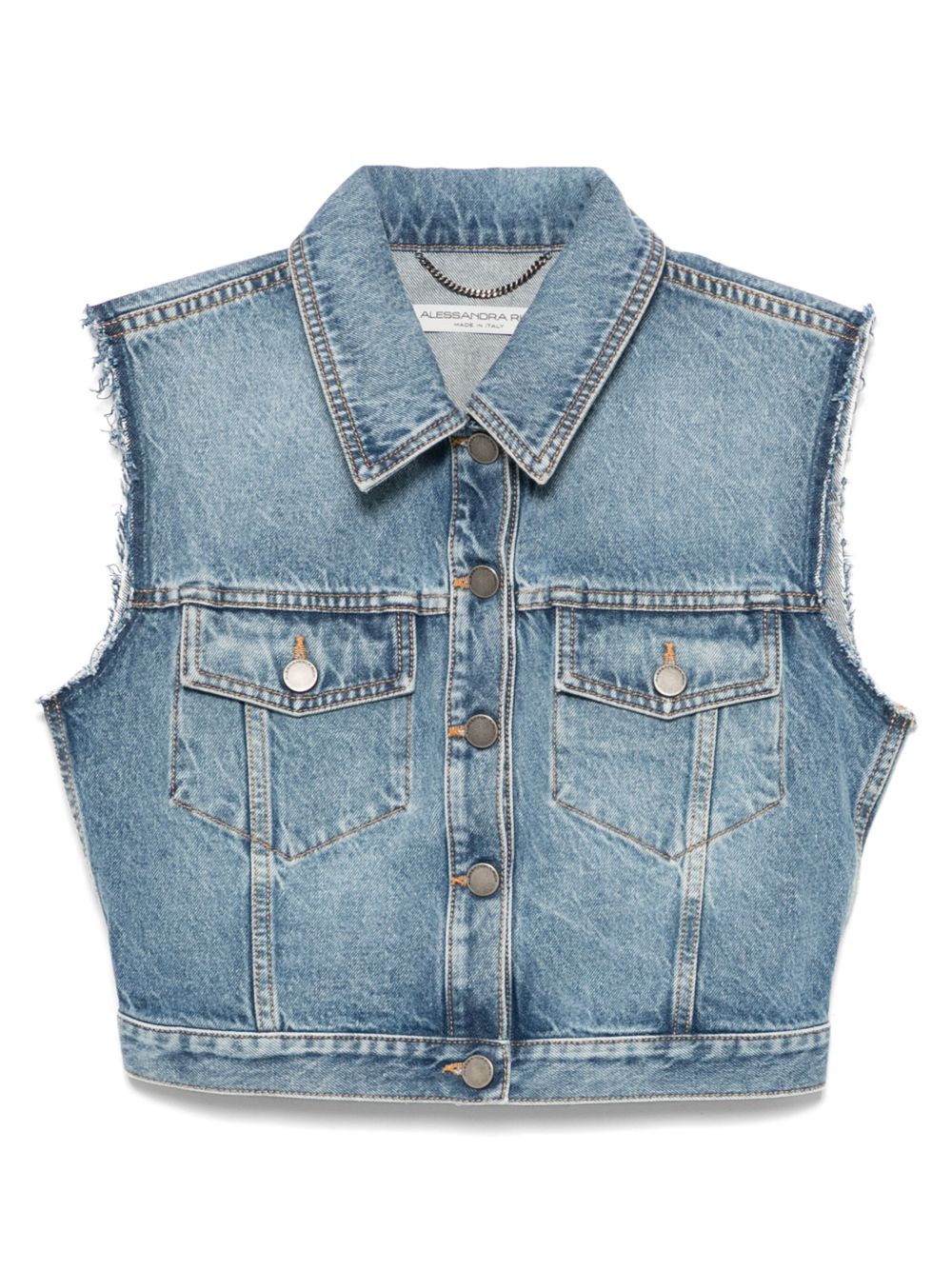 Alessandra Rich cropped waistcoat - Blue