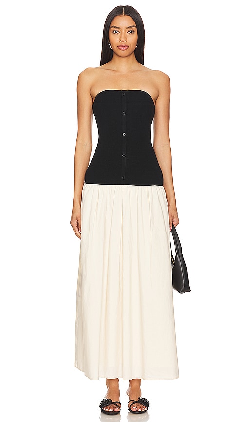 Line & Dot Tanner Combo Dress in Black,Cream. -  XL also in L, M