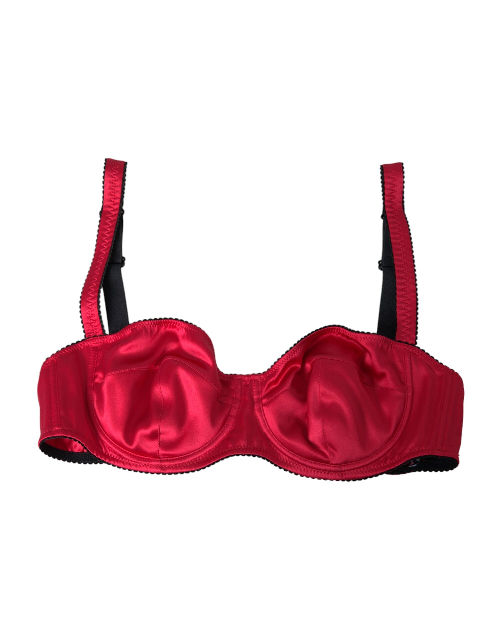 Silk Stretch Balconcino Bra — Red