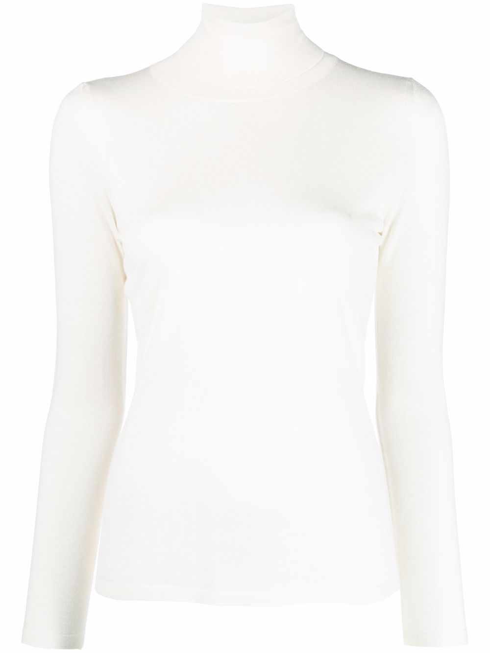 Fine-knit roll-neck jumper - Neutrals