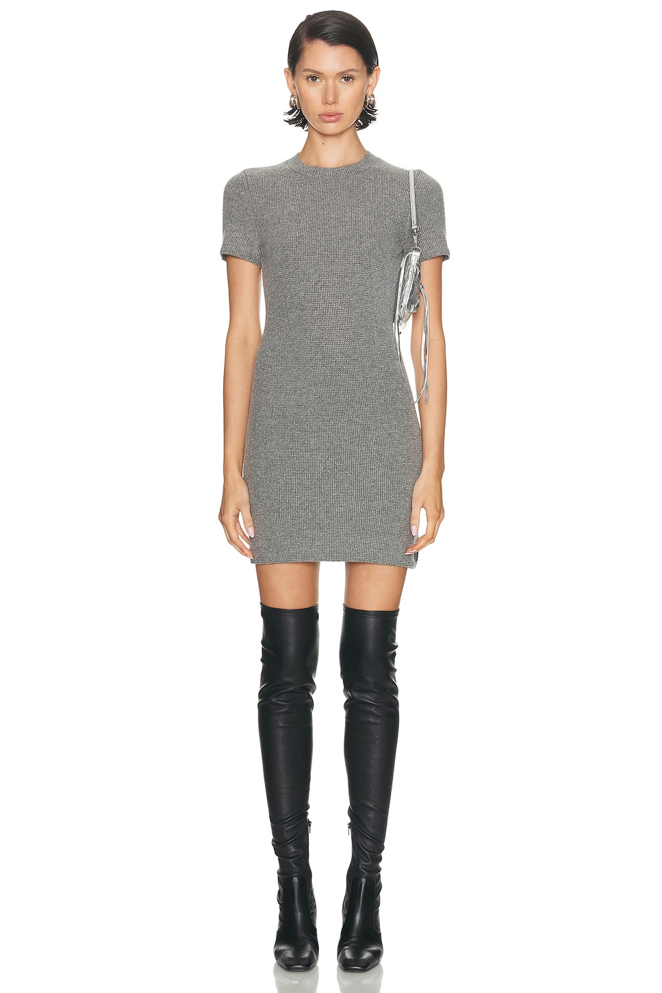 Alexander Wang Hotfix Crewneck Dress in Heather Grey - Grey. S also in