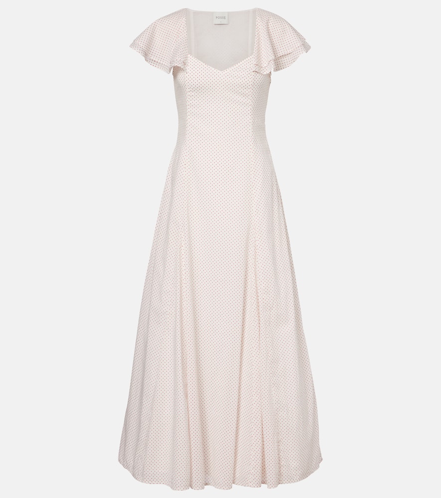 Marlowe polka-dot cotton maxi dress