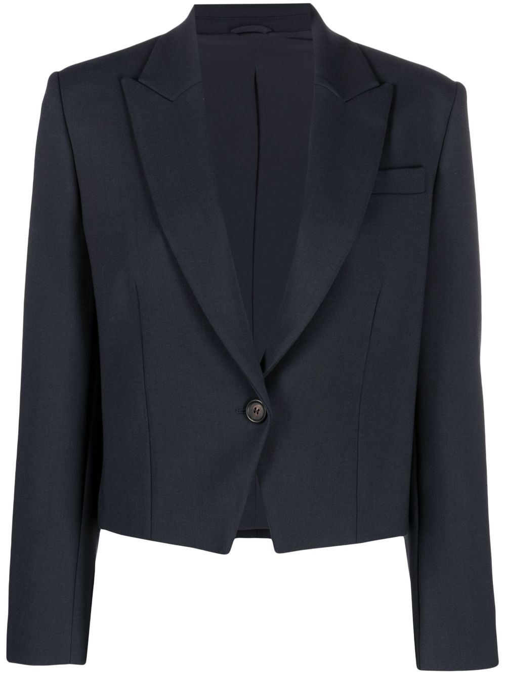 Single-breasted cropped blazer - Blue