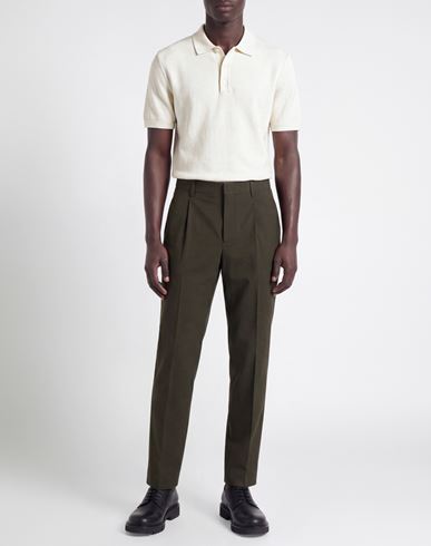 Man Pants Military green Size 32 Virgin Wool, Elastane