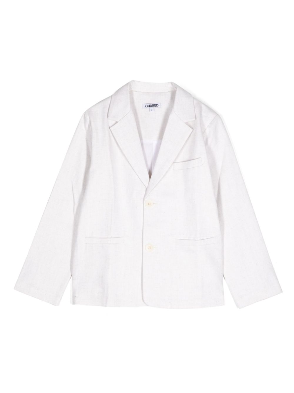 Single-breasted hemp-linen blend blazer - Neutrals