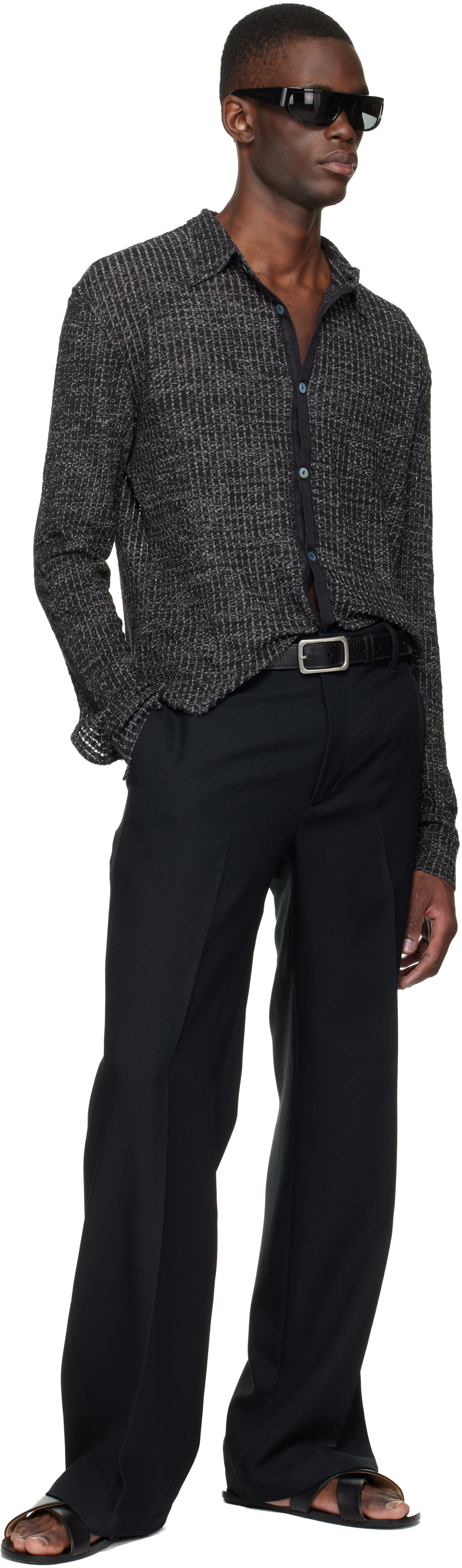 Black Tailored Bootcut Trousers