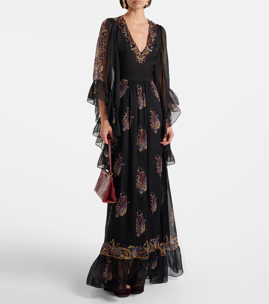 Paisley silk maxi dress