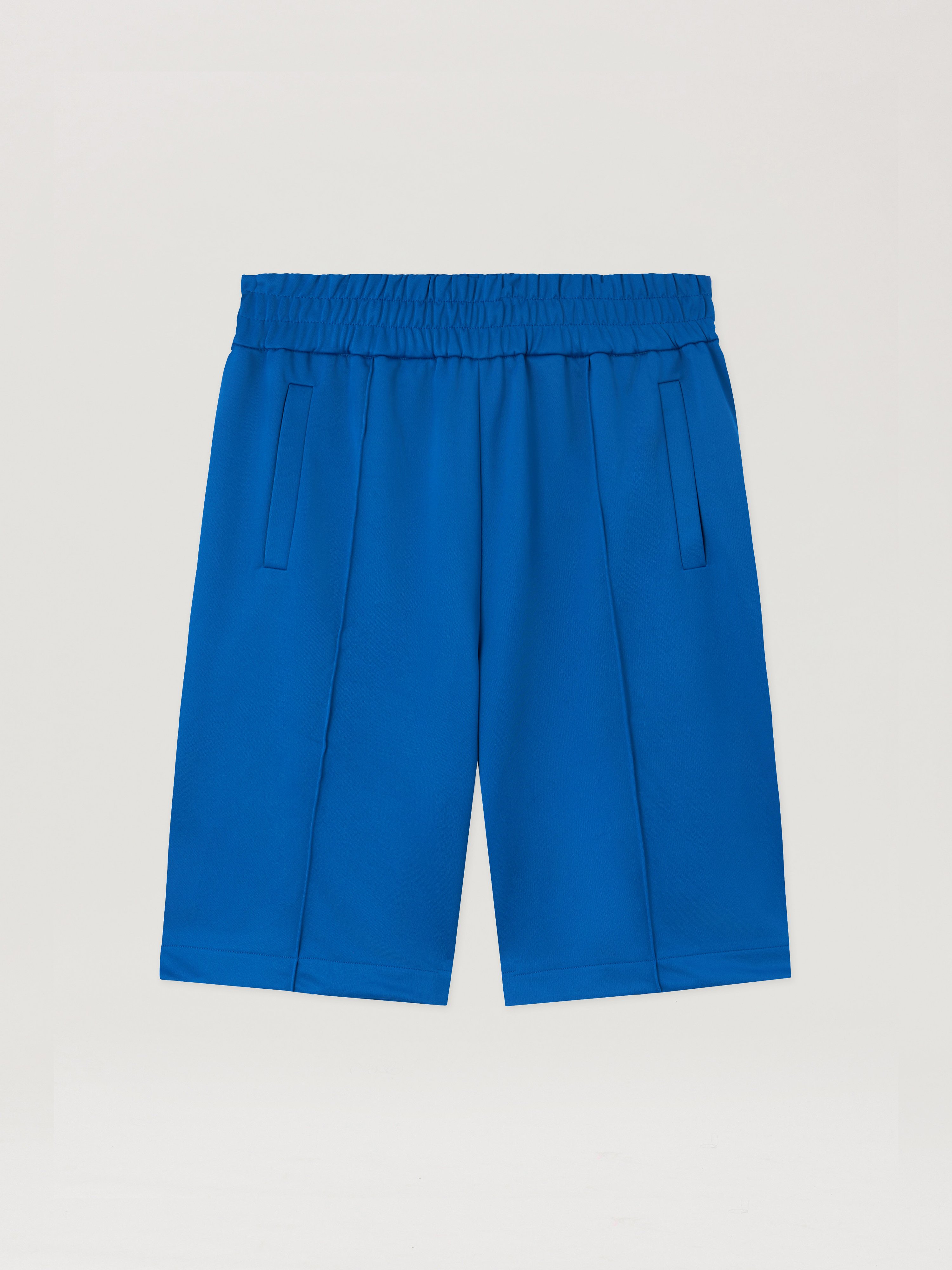 B Curved Logo Track Shorts Man  Cobalt Blue Black