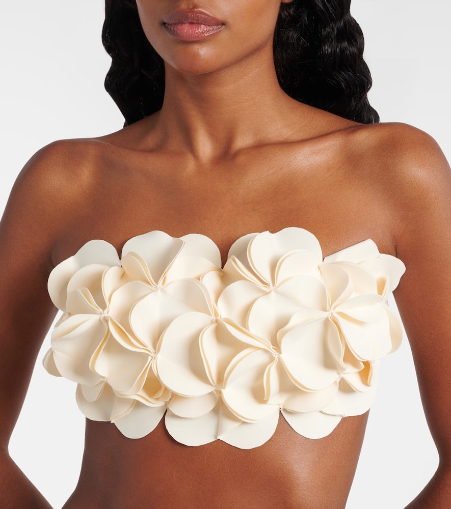 Floral bandeau bikini top