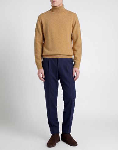 Man Turtleneck Camel Size L Virgin Wool