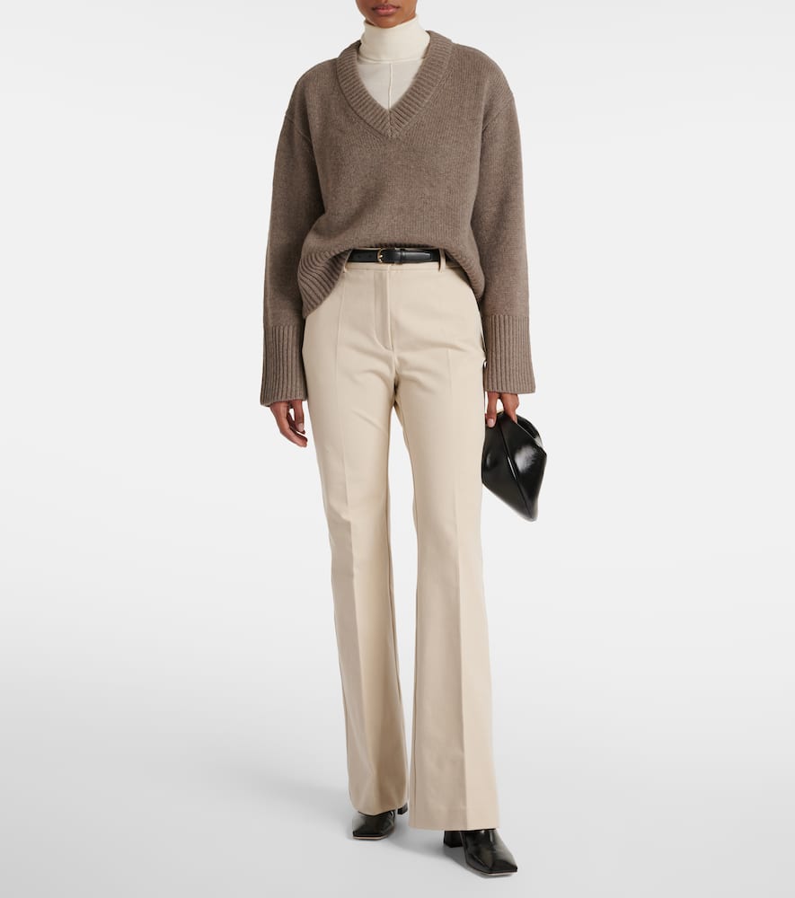 Tafira mid-rise gabardine flared pants