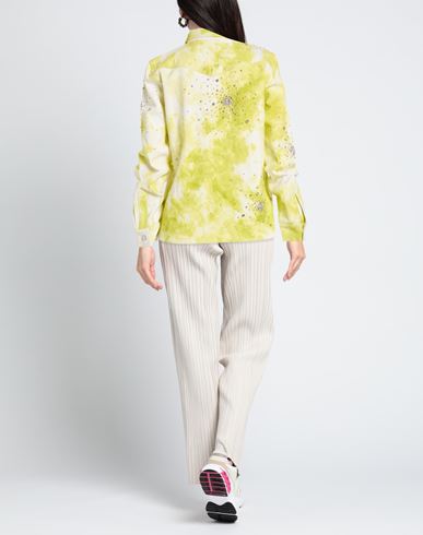 Des_phemmes Woman Denim shirt Lime green Size 2 Cotton