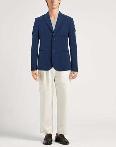 Man Blazer Blue Size 34 Polyester, Elastane