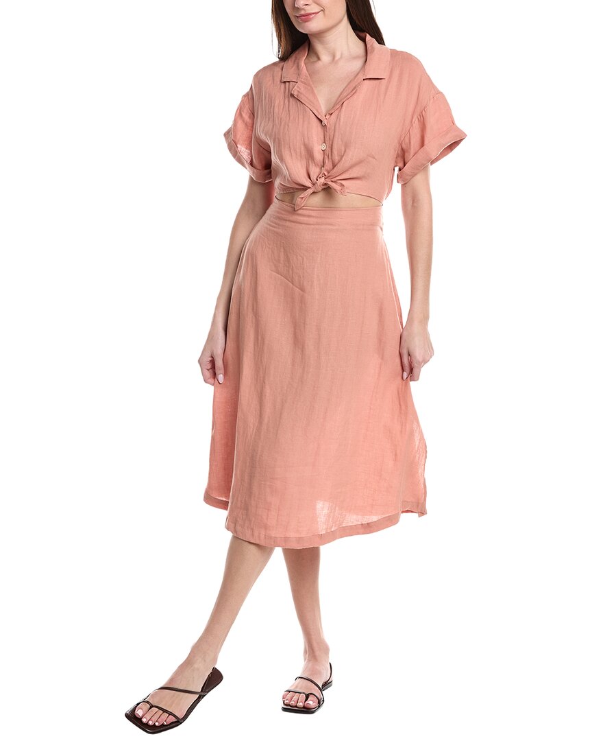 Playa Cut Out Linen Midi Dress