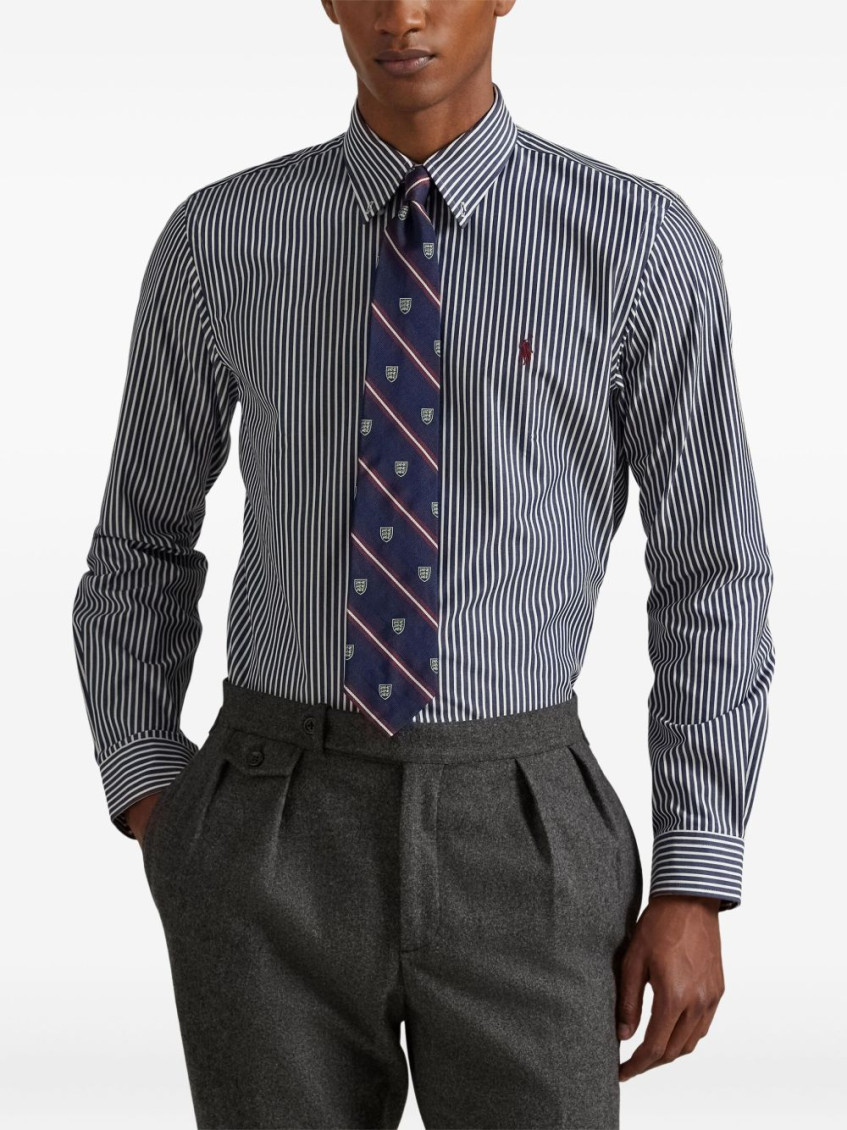 Navy Blue Striped Shirt