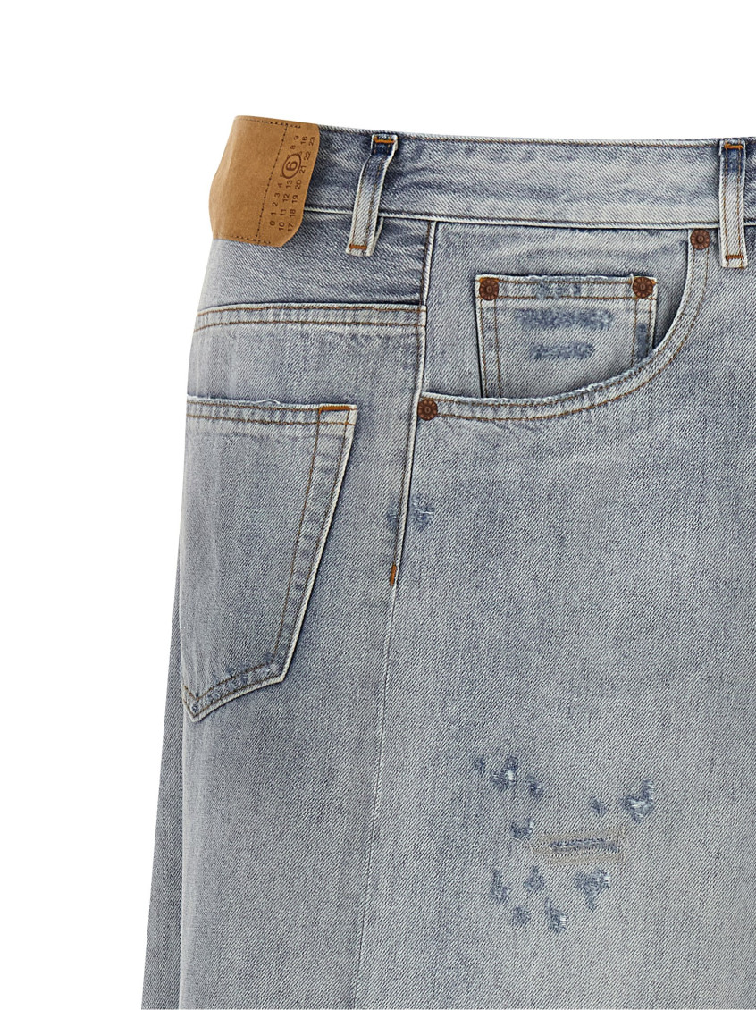 Asymmetrical Construction Skirt Skirts Light Blue