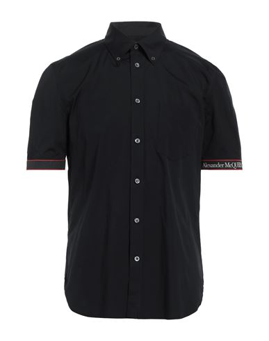 Man Shirt Black Size 16 Cotton, Elastane, Polyester