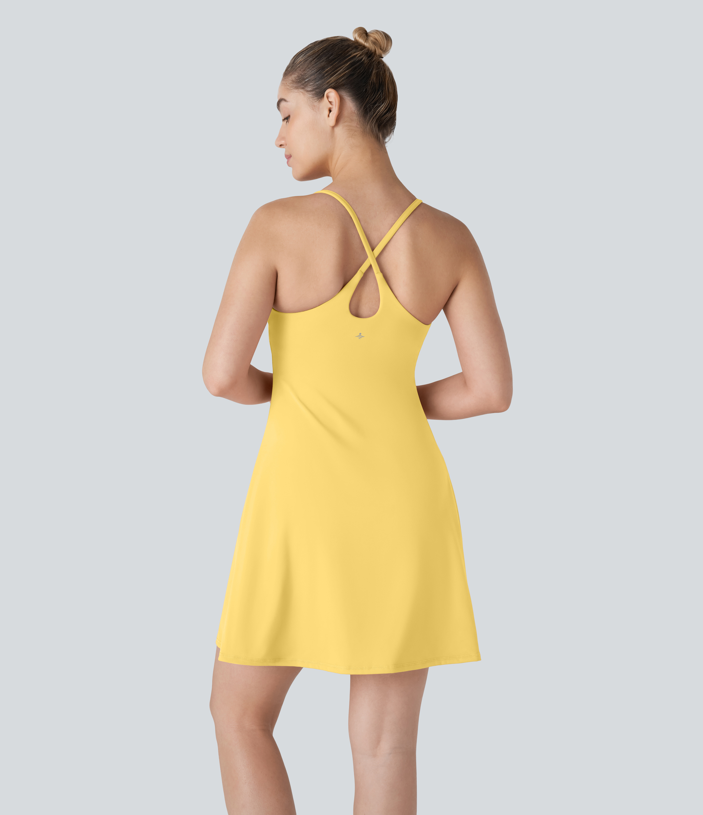 SoftlyZero™ Plush Backless Active Dress-Longer Length-Easy Peezy Edition Workout Dress - Crisp Yellow