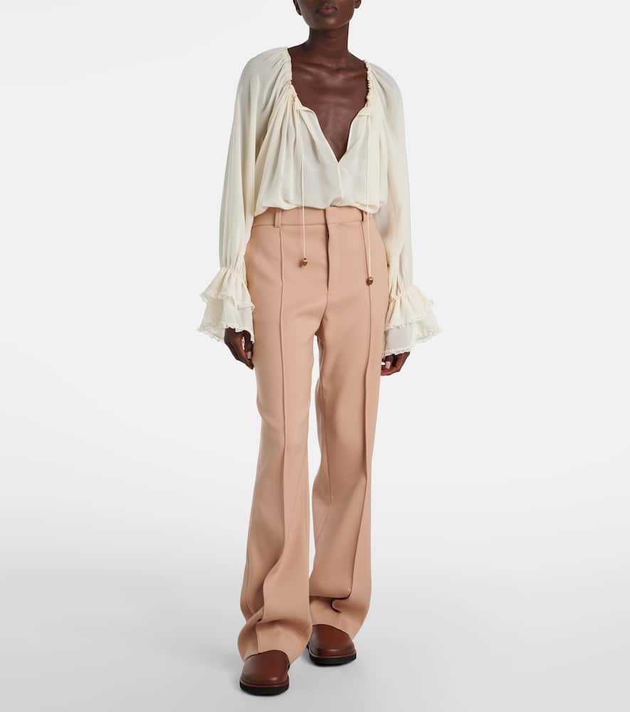 Chloé High-rise wool straight pants