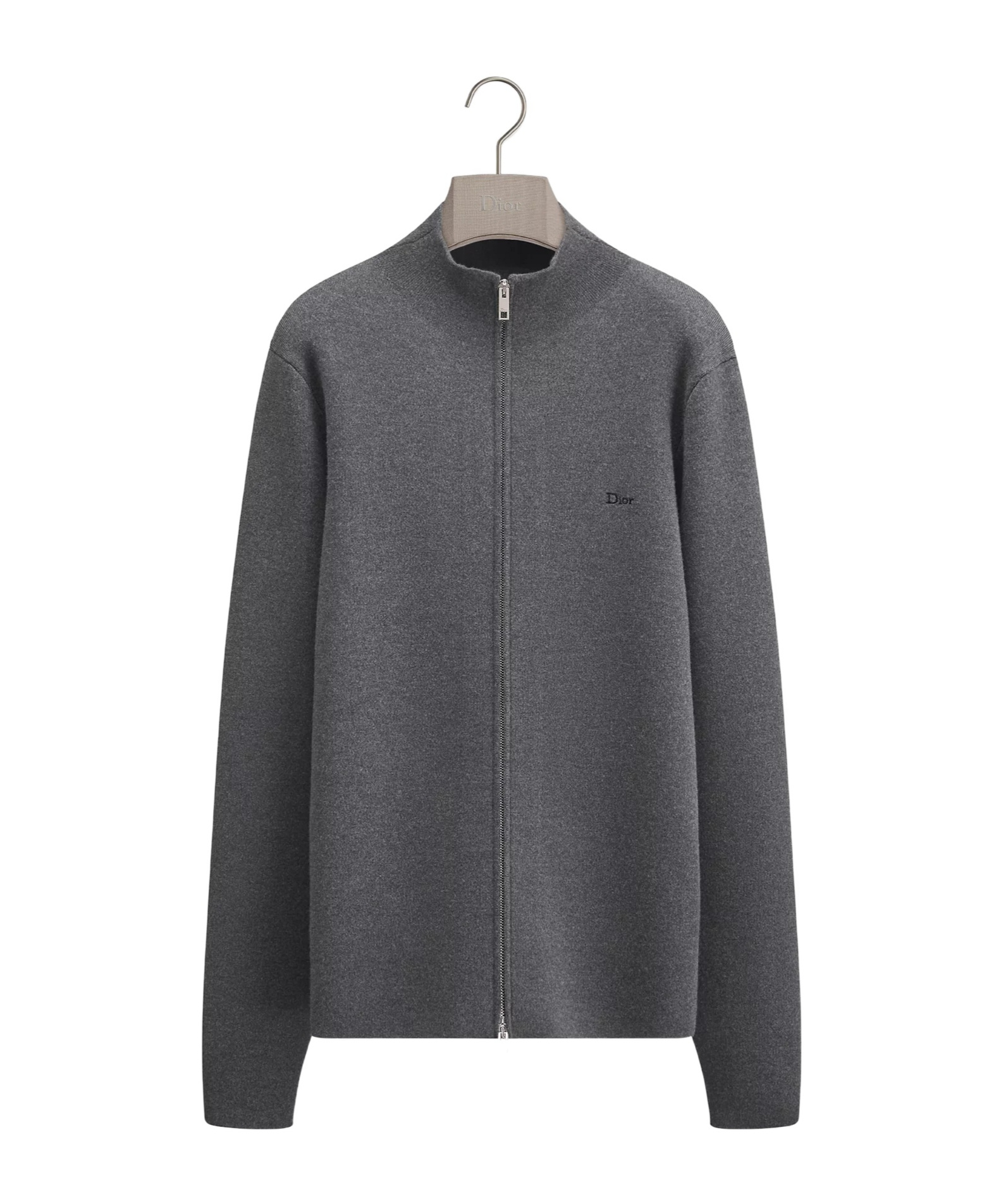 Wool zip-up cardigan