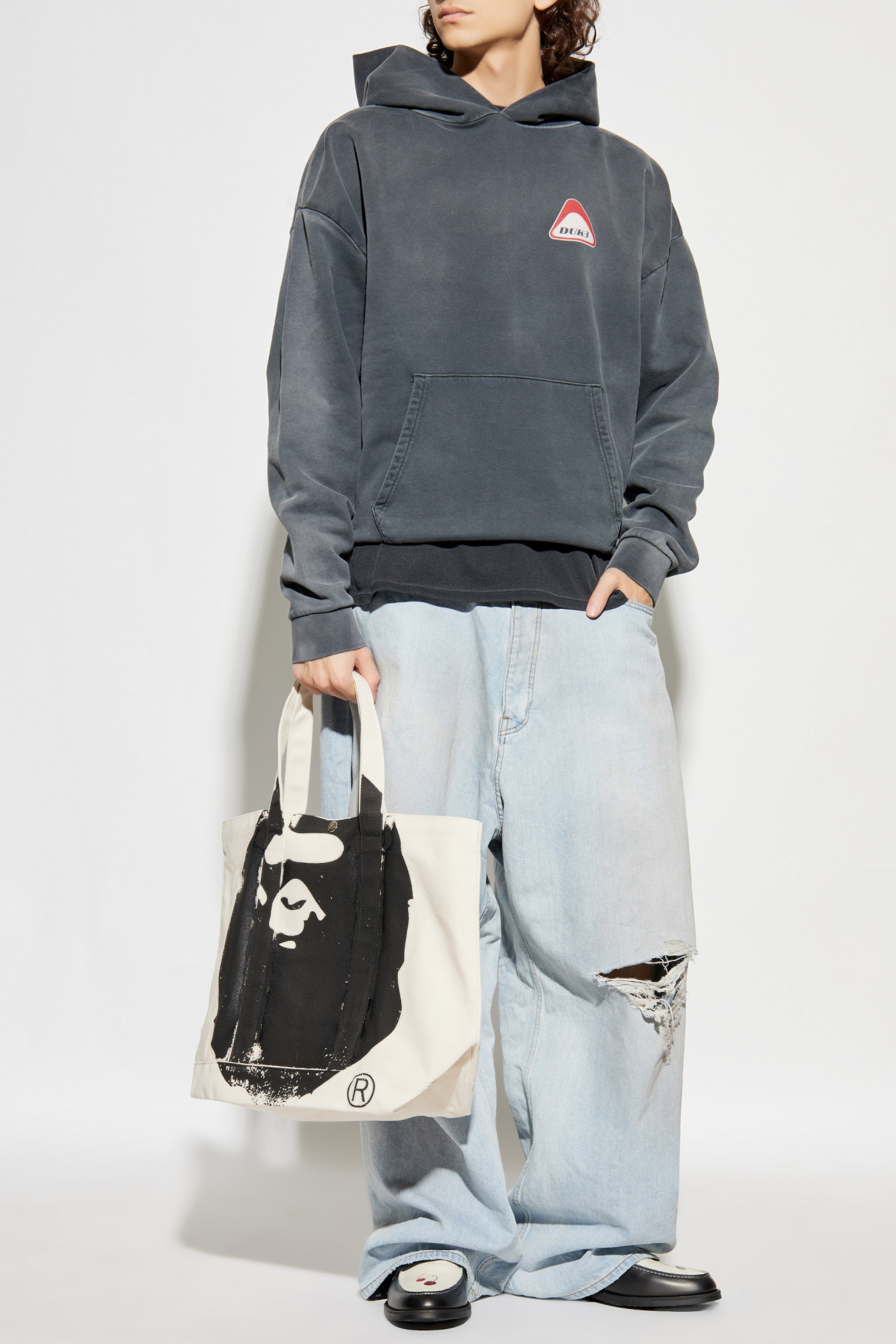 Sweatshirt With Logo, Men's, Grey