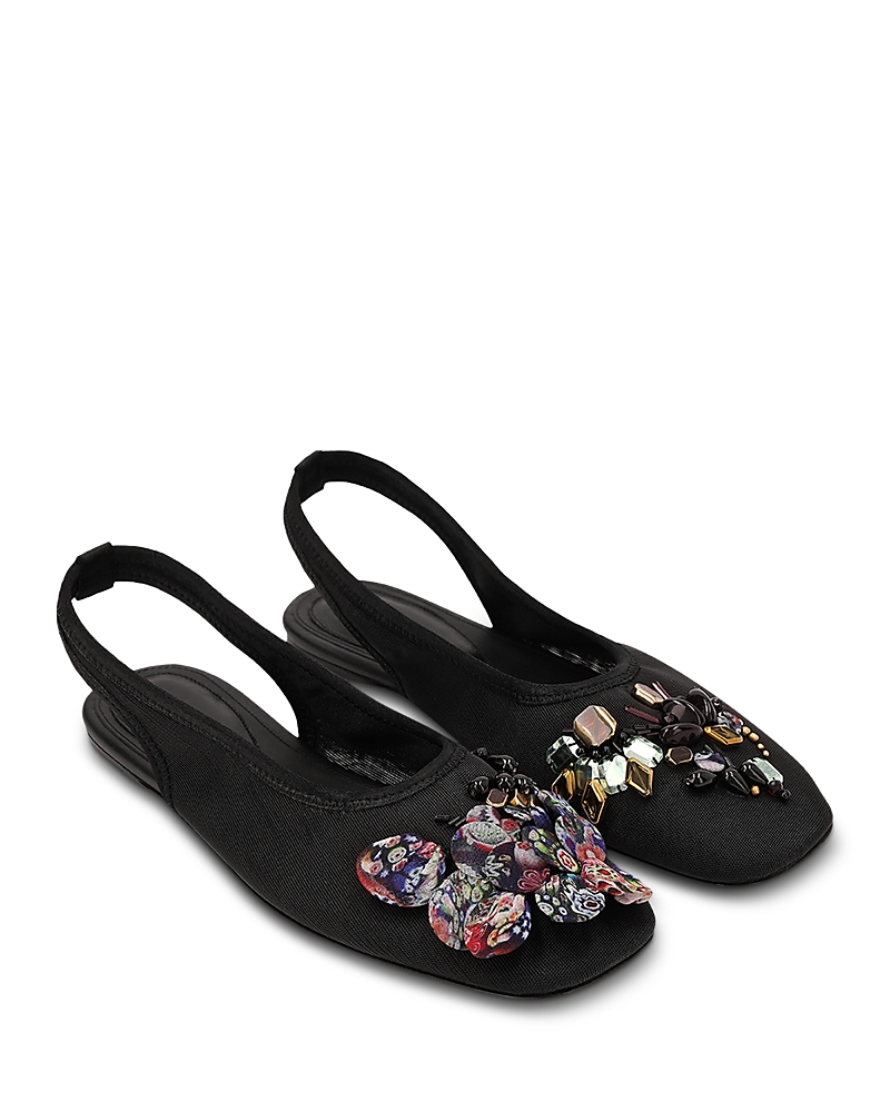 Women's Embriodered Slingback Flats