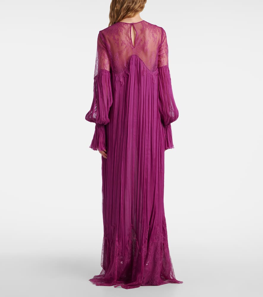 Renia silk-blend lace gown