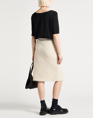 Woman Midi skirt Cream Size 6 Cotton, Polyester, Acrylic