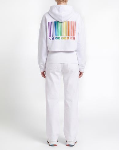 Woman Sweatshirt White Size M Cotton, Polyester